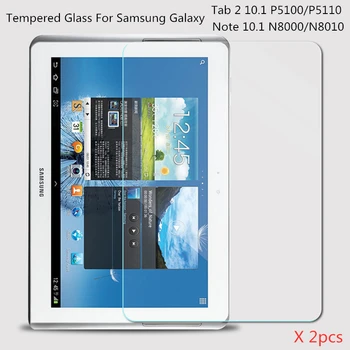 2gab Rūdīts Stikls Screen Protector For Samsung Galaxy Tab 2 10.1 P5100 P5110 Note 10.1 N8000 N8010 Tablete Aizsardzības Plēves