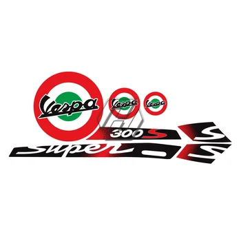 Par Piaggio Vespa GTS 300 Super Sporta Atstarojoša Uzlīme Motociklu Decal