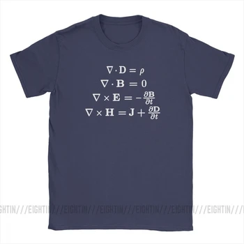 Maxwell ' s Vienādojumi, T-Kreklu apdruka Vīriešu Kokvilnas T Krekli, Zinātne, Fizika Geek Matemātikas Vienādojumu Nerd Īsām Piedurknēm Tee Kreklu Dāvanu