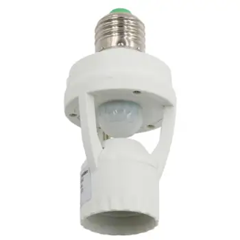 Jaunā Ligzda E27 Pārveidotājs 110-240V Lampa Bāze ar PIR Kustības Sensoru Spuldzes Slēdzis Gaismas Spuldzes Lampas Ligzda Turētāja Adapteris Konvertētājs