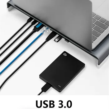 Monitora Klēpjdatoru Stāvēt USB 3.0 80w PD Charge Base Bezvadu Maksas 4K Alumīnija Monitor Stand Mājas Biroja Uzglabāšanas Stendu