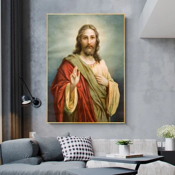 Jēzus kristus Gleznu uz Audekla Reliģisko Plakāti un Izdrukas Cuadros Sienas Art Pictures Mājas Dzīvojamā Istaba Dekori