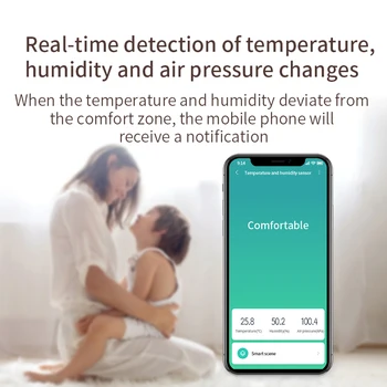 Aqara Temperatūras, Mitruma Sensoru, lai Xiaomi Viedo Mājas Vidi Gaisa Spiediena Sensoru Zigbee Savienojumu darbs Mi Mājās APP