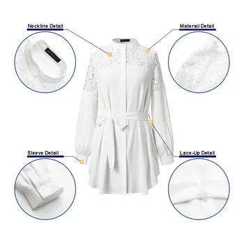 Modes Vasaras Krekls, Kleita Sieviešu Mežģīņu Stiching Sundress ZANZEA ir 2021. Long Sleeve Mini Vestidos Sieviešu Tunika Drēbes Lielgabarīta 7