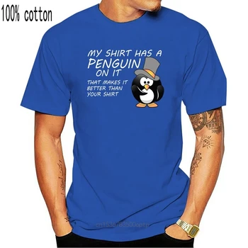 MANS KREKLS IR PINGVĪNS PAR TO Bērnu T-krekls SMIEKLĪGI un GUDRS Īsām Piedurknēm Smieklīgi Dizains Top Tee T Krekls Vīriešiem Augstas Kvalitātes t-veida