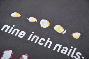 Nine inch nails T-kreklu Vīrieši Sievietes 1:1 augstākās Kvalitātes Vintage mazgāt veco Nine inch nails T krekls