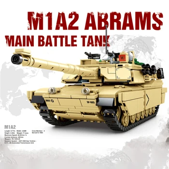 Militāro WW2 Armijas M1A2 Galvenais Kaujas Tanks Mūsdienu KM Celtniecības Bloku Rotaļlietas, Dāvanas Bērniem Zēni
