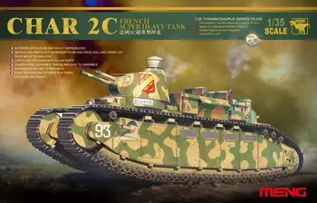 Meng TS-009 Modelis 1/35 franču Super Smagais Tanks CHAR 2C w/Xtras Super KARA