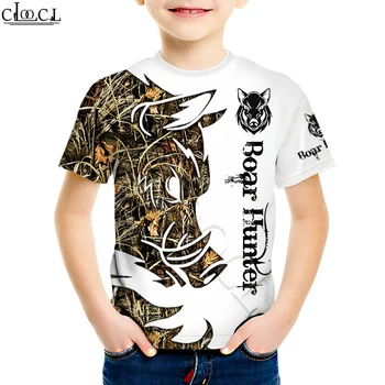 4 Līdz 13 Gadiem Bērniem T Krekls Medības Mežacūku, 3D Druka pelēkā vārna Zēni Meitenes Dzīvnieku Cūku sporta Krekls Smieklīgi Bikses, Uzvalks Piliens Kuģniecība