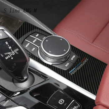 Auto Stils Oglekļa šķiedras Ūdens Kausa Turētājs Panelī M Performance Uzlīmes BMW 5. Sērijas G30 G38 Auto Interjera Aksesuāri