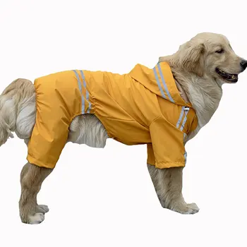 Liela Lietusmētelis Suņu Apģērbu Ūdensizturīgs Lietus Jaka Jumpsuit Lieliem Suņiem Zelta Retrīvers pet suņu lietus mētelis drēbes pelēkā vārna