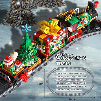 Pilsētas Radītājs Vilcienu Tehniskie Uzstādīt Dzelzceļa Sliežu Celtniecības Bloki, Rotaļlietas Bērniem, Pelējuma Karalis 12012 Vilcienu Ziemassvētku Vilcienu Dāvanas