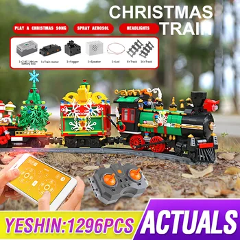 Pilsētas Radītājs Vilcienu Tehniskie Uzstādīt Dzelzceļa Sliežu Celtniecības Bloki, Rotaļlietas Bērniem, Pelējuma Karalis 12012 Vilcienu Ziemassvētku Vilcienu Dāvanas
