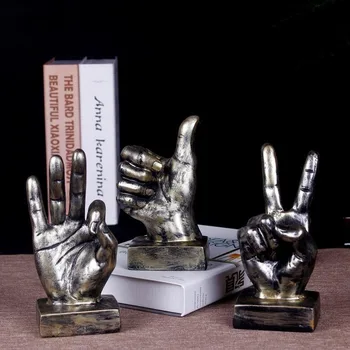 Pirkstu žestu skulptūru rotājumi Ziemeļvalstu mākslas anotācija statuja sveķu amatniecības dzīvojamā istaba mājas rotājumi darbvirsmas apdare dāvanas