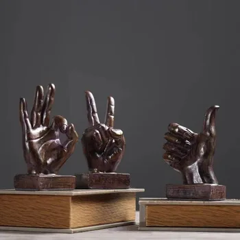 Pirkstu žestu skulptūru rotājumi Ziemeļvalstu mākslas anotācija statuja sveķu amatniecības dzīvojamā istaba mājas rotājumi darbvirsmas apdare dāvanas