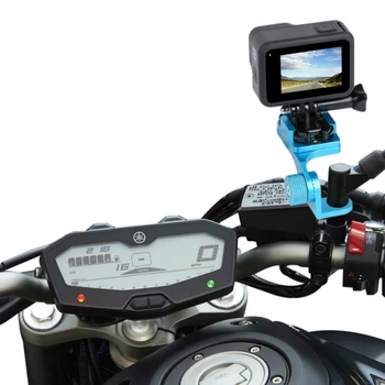 Alumīnija Motociklu Atpakaļskata Spoguļa Kronšteina Leņķis Turētājs GoPro Hero 98 MAX Kodolsintēzes Xiaomi Yi SJ4000 SJ5000 Kameru Piederumi