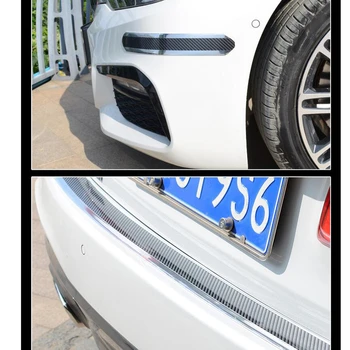 3D auto oglekļa šķiedras durvju aizsardzība uzlīme slieksni aizsardzības uzlīme automašīnas buferi anti-scratch chrome spilgti lentes