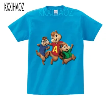Ar chipmunk print T-krekls Bērnu vasaras īsām piedurknēm augstas kvalitātes Elpojošs multiplikācijas filmu topi Tee zēni meitenes t krekls drēbes