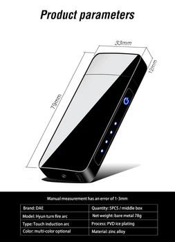 Jauno Rotācijas Elektriskā USB Vieglāks Pretvēja Plazmas Cigarešu Smēķēšana Dual Loka Šķiltavas Ar LED Displeju Sīkrīkus Par Vīriešiem