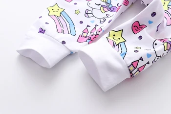4 Gabali, Kas Nosaka Jaundzimušā Bērna Baby Girl Apģērbu 2020. Gadam, Modes Varavīksnes Vienradzis Topi+Pegasus Zvaigžņu Pils Bikses+Cepure+Galvas Stīpa
