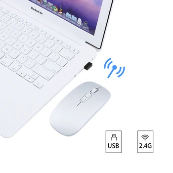 Klusums Bezvadu Uzlādējamais Datora Peli, Ar Desktop Pogu, Optiskā Ergonomisks Mini Mazo Rozā Mause PC Klēpjdatoru Mac Meitene