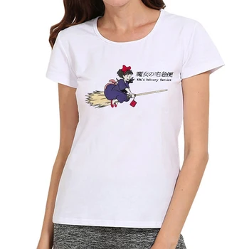 Sieviešu Kiki 's Delivery Service T-Krekls Baltā Krāsā Kiki' s Delivery Service T Krekli Top Tees tshirt Modes Karikatūra Kiki Drēbes