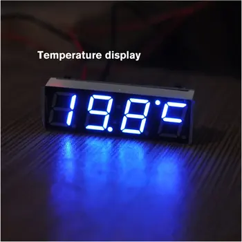 3 in 1 Ciparu LED Laika Pulkstenis, Temperatūras, Sprieguma Modulis Mini Voltmetrs Termometru, Auto Arduino Elektronisko DIY