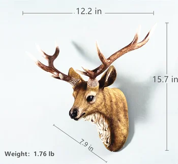 3D Mākslīgā Briežu Galvu, Krūtis Sienas Karājas Dekoratīvās Tēlniecības Sveķu Savvaļas Dzīvnieku Dekoru Mākslas Statuja