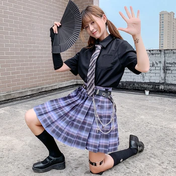 Sieviešu Cosplay Svārki Harajuku Pleds Preppy Kroku Svārki Lolita Gudrs Japānas Studentiem Skolas Uniformas Dāmas