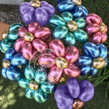 50gab Burvju Ilgi, Metāla Baloni DIY Rose Gold Chrome Vīšanas Sloksnes Bumbu Selfmade Zieda Forma Valentīndienas Dāvanas Kāzu Dekori