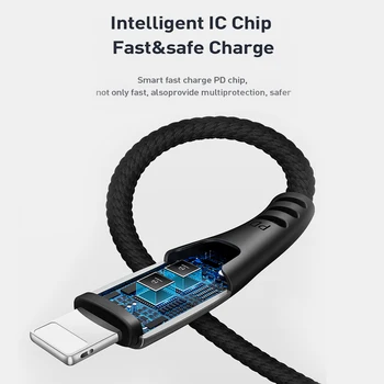 Mcdodo USB-C PD 18W Ātrās Uzlādes Kabelis, Tips C, lai zibens Lādētāju, USB Datu C līdz iPhone XR XS Max 8 Plus iPad Pro Kabelis