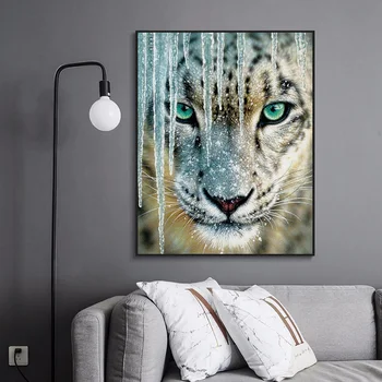 FUYUN 5D Dimanta Krāsošana Leopard Pilna Apaļā Dimanta mozaīkas Pārdošanas Priekšstatu par Rhinestone Dimanta Izšuvumi dzīvnieku rokdarbi mājās