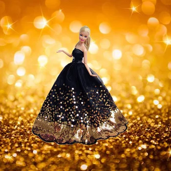 Besegad Mini Meitene Lelle Garš Mežģīņu Marli Kleitas, Vakara Princese Kleita Kāzu Izšūti Apģērbu Aksesuāri Barbie Rotaļu