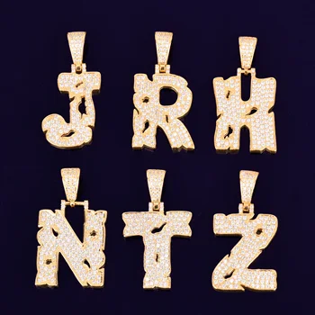 Viena Vara monētas dobi Vēstules Hip Hop Kulons Ķēdes Zelta Krāsā Bling Cirkonija Vīriešu Hip Hop Kulons Rotaslietas