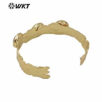 WT-B563 Vairumtirdzniecības WKT jaunu triple akmens aproces rokassprādze sieviešu modes zelta electroplated pretoties tarniahble lavas akmens rokassprādze