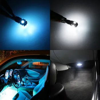Edislight 16Pcs Balta, Ledus Zila Canbus LED Lampas, Auto Spuldzes Interjera Pakete Komplekts 2010-2017 Lexus GX460 Kartes Dome Bagāžnieka Durvju Gaismas