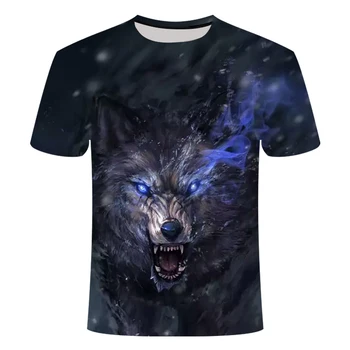 Jaunākās Harajuku Wolf 3D Iespiests T Krekls Vīriešu/sieviešu Īsām Piedurknēm T-krekli Vasaras Stils Tee Krekls Unisex O-veida kakla Drēbes Dropshipp