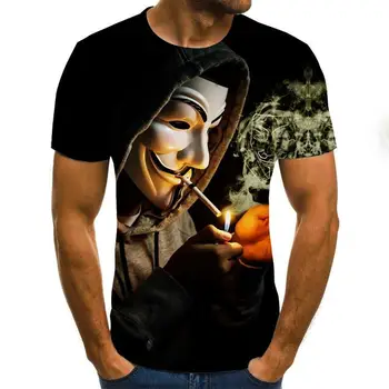 3D Iespiests T Krekls Vīriešiem Joker Sejas Gadījuma O-veida kakla Vīriešu T Klauns Īsām Piedurknēm Smieklīgi, T Krekli 2020. Gada Vasaras Tee Kreklu Homme