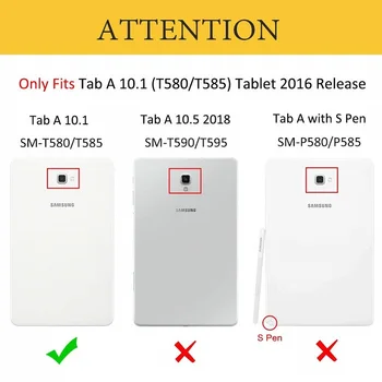 Case for Samsung Galaxy Tab 10.1 collu Jaunu Planšetdatoru Stāvēt PU Ādas Magnēts Smart Cover Auto Sleep/Wake SM T580 T585 T580N T585N
