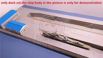 1/700 Mēroga kuģu Būvētavas Doks s kuu Bvtavas Platforma Diorāma DIY Koka Montāža Modeļa Komplekts ietver Koka Ēku CY705 Vidēja