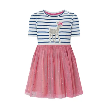 VIDMID bērnu, meiteņu kleitas, drēbes bērniem meiteņu kokvilnas lupatu vasaras zīmolu apģērbu 2-7 gadiem meitenes W01