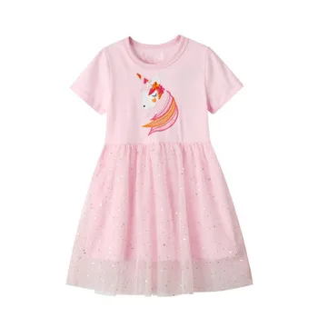 VIDMID bērnu, meiteņu kleitas, drēbes bērniem meiteņu kokvilnas lupatu vasaras zīmolu apģērbu 2-7 gadiem meitenes W01