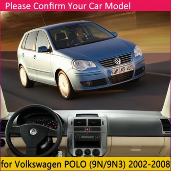 Par Volkswagen VW POLO MK4 2002~2008 9N 9N3 Anti-Slīdēšanas Paklājiņš Paneļa Vāciņu Pad Saulessargs Dashmat Paklāju Piederumi 2003 2007 2008
