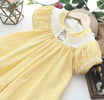 Vasaras spāņu baby Meitenes princese kleita izšūta gudrs bērniem vintae pleds birthday party kleita