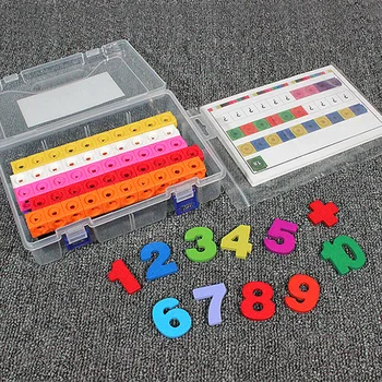 100gab 10 Krāsas, kas Savieno Skaitīšanas Kubi Snap Bloki Mācību Math Manipulatīvu Bērnu Agrīnās Izglītības Rokās par Ogļūdeņražu Rotaļlietas