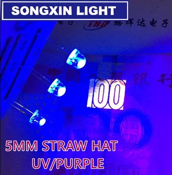 2000PCS led 5mm salmu cepure uv/purple led Gaismas Diodes (4.8 mm) Ūdens Clear ultra spilgti Platleņķa LED