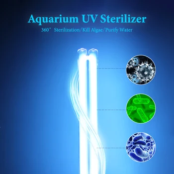 220~240V 5W~36W UV Sterilizer Lampas, Gaismas, Ūdens attīrītāju Akvāriju Dīķa Zivju Tilpnes Ultravioleto Filtru Clarifier