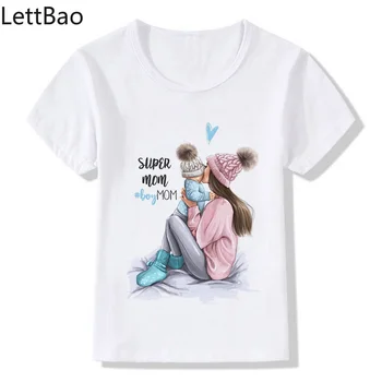 Modes Ikdienas Bērnu Apģērbu 2020. Gadam Smieklīgi Super Mamma Skaista Modelis Druka T Kreklu Zēniem, Bērniem, Baby Peli Bērnu Krekls