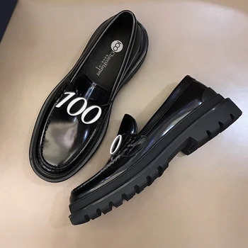 Franču 2021 jaunas vīriešu kurpes modes ādas ikdienas apavi augstas kvalitātes bieza soled izvirzīja dzīvoklis āra kurpes melnas ādas kurpes