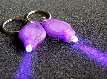 ALONEFIRE Violeta 395nm Uv LED Mini Keychain gaismas Id Valūtas Pasu Kaķis, Suns pet urīna Naudas Detektors Ultravioleto lāpu lampas